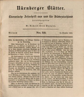 Nürnberger Blätter Mittwoch 12. Oktober 1831