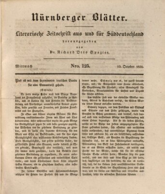 Nürnberger Blätter Mittwoch 19. Oktober 1831