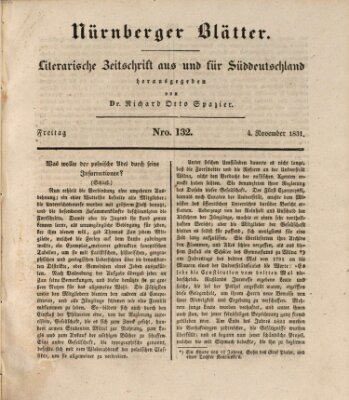 Nürnberger Blätter Freitag 4. November 1831