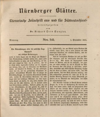 Nürnberger Blätter Montag 5. Dezember 1831