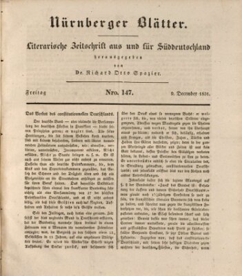 Nürnberger Blätter Freitag 9. Dezember 1831