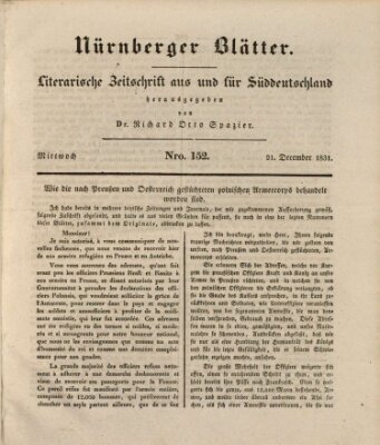 Nürnberger Blätter Mittwoch 21. Dezember 1831