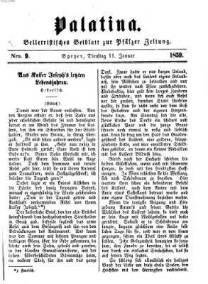 Palatina (Pfälzer Zeitung) Dienstag 11. Januar 1859