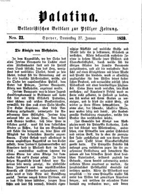 Palatina (Pfälzer Zeitung) Donnerstag 27. Januar 1859