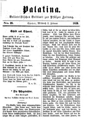 Palatina (Pfälzer Zeitung) Mittwoch 2. Februar 1859