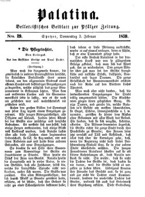 Palatina (Pfälzer Zeitung) Donnerstag 3. Februar 1859