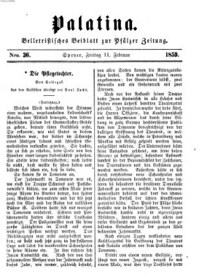 Palatina (Pfälzer Zeitung) Freitag 11. Februar 1859