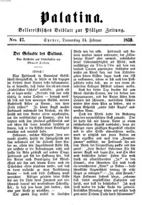 Palatina (Pfälzer Zeitung) Donnerstag 24. Februar 1859