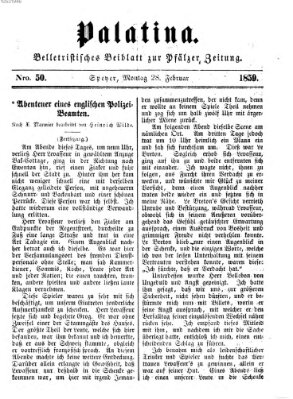 Palatina (Pfälzer Zeitung) Montag 28. Februar 1859