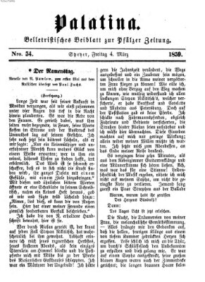 Palatina (Pfälzer Zeitung) Freitag 4. März 1859