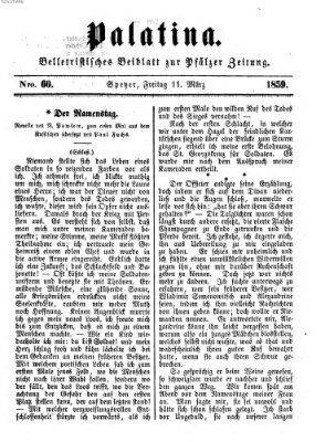 Palatina (Pfälzer Zeitung) Freitag 11. März 1859