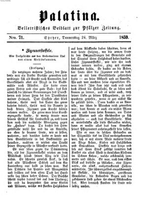 Palatina (Pfälzer Zeitung) Donnerstag 24. März 1859