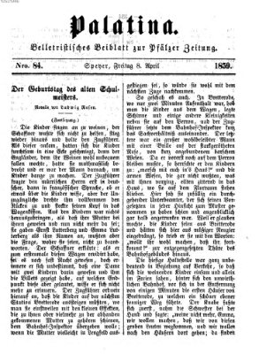 Palatina (Pfälzer Zeitung) Freitag 8. April 1859