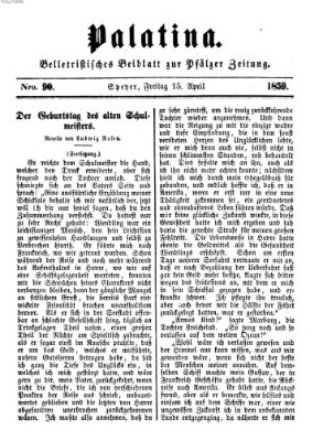 Palatina (Pfälzer Zeitung) Freitag 15. April 1859