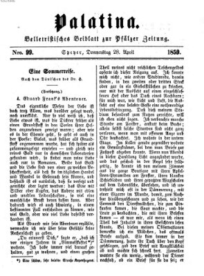 Palatina (Pfälzer Zeitung) Donnerstag 28. April 1859