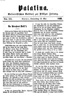 Palatina (Pfälzer Zeitung) Donnerstag 12. Mai 1859