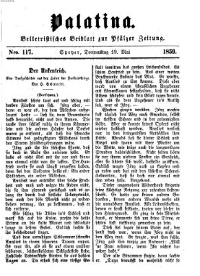 Palatina (Pfälzer Zeitung) Donnerstag 19. Mai 1859