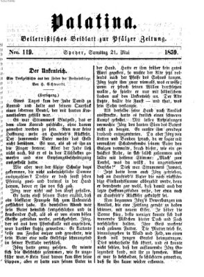 Palatina (Pfälzer Zeitung) Samstag 21. Mai 1859