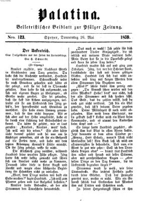 Palatina (Pfälzer Zeitung) Donnerstag 26. Mai 1859