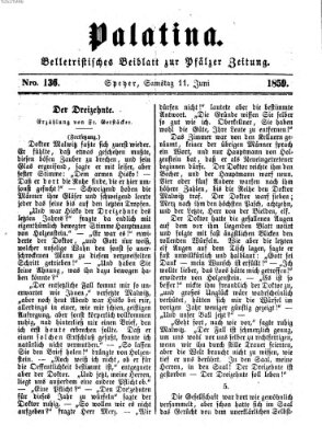 Palatina (Pfälzer Zeitung) Samstag 11. Juni 1859