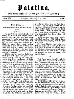 Palatina (Pfälzer Zeitung) Mittwoch 5. Oktober 1859