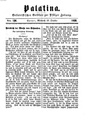 Palatina (Pfälzer Zeitung) Mittwoch 19. Oktober 1859