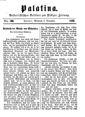 Palatina (Pfälzer Zeitung) Mittwoch 2. November 1859