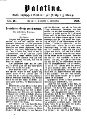 Palatina (Pfälzer Zeitung) Samstag 5. November 1859