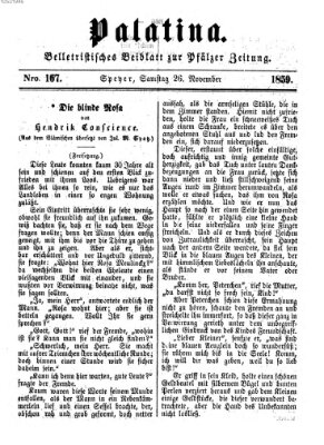 Palatina (Pfälzer Zeitung) Samstag 26. November 1859