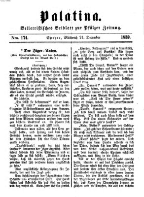 Palatina (Pfälzer Zeitung) Mittwoch 21. Dezember 1859