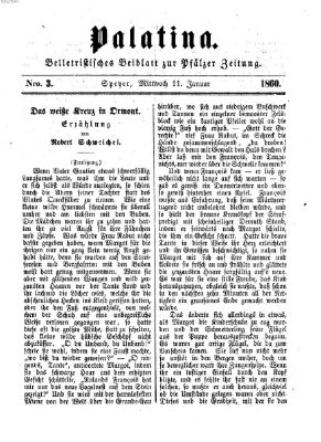 Palatina (Pfälzer Zeitung) Mittwoch 11. Januar 1860