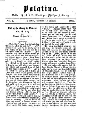 Palatina (Pfälzer Zeitung) Mittwoch 18. Januar 1860