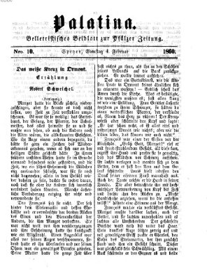 Palatina (Pfälzer Zeitung) Samstag 4. Februar 1860