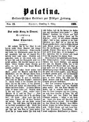 Palatina (Pfälzer Zeitung) Samstag 3. März 1860