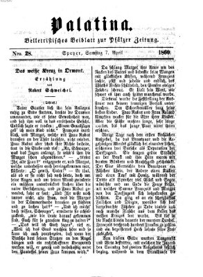 Palatina (Pfälzer Zeitung) Samstag 7. April 1860