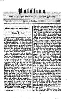 Palatina (Pfälzer Zeitung) Samstag 19. Mai 1860