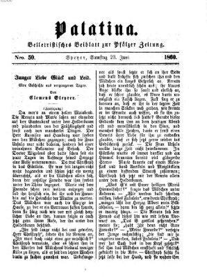 Palatina (Pfälzer Zeitung) Samstag 23. Juni 1860