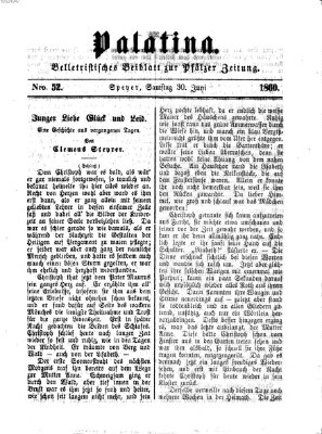 Palatina (Pfälzer Zeitung) Samstag 30. Juni 1860