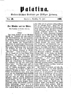 Palatina (Pfälzer Zeitung) Samstag 14. Juli 1860