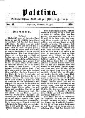 Palatina (Pfälzer Zeitung) Mittwoch 25. Juli 1860