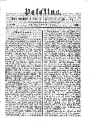 Palatina (Pfälzer Zeitung) Samstag 28. Juli 1860