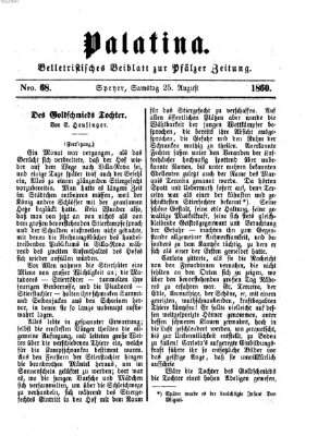 Palatina (Pfälzer Zeitung) Samstag 25. August 1860