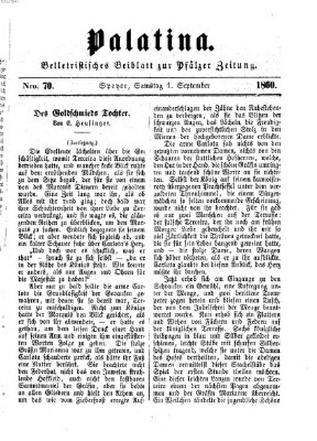 Palatina (Pfälzer Zeitung) Samstag 1. September 1860