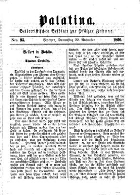 Palatina (Pfälzer Zeitung) Donnerstag 22. November 1860