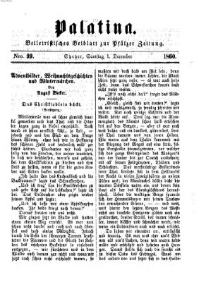 Palatina (Pfälzer Zeitung) Samstag 1. Dezember 1860