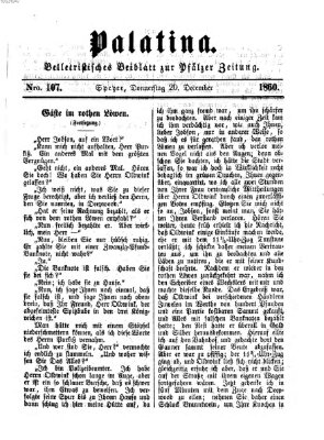 Palatina (Pfälzer Zeitung) Donnerstag 20. Dezember 1860