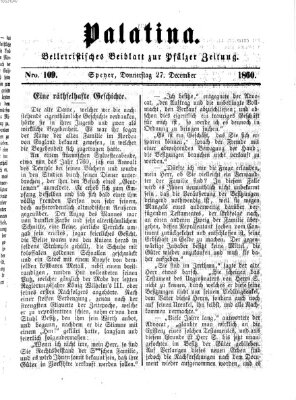 Palatina (Pfälzer Zeitung) Donnerstag 27. Dezember 1860