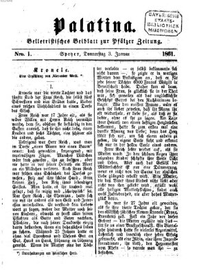 Palatina (Pfälzer Zeitung) Donnerstag 3. Januar 1861