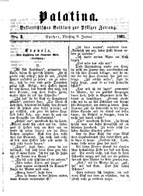 Palatina (Pfälzer Zeitung) Dienstag 8. Januar 1861