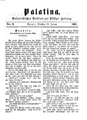 Palatina (Pfälzer Zeitung) Samstag 12. Januar 1861